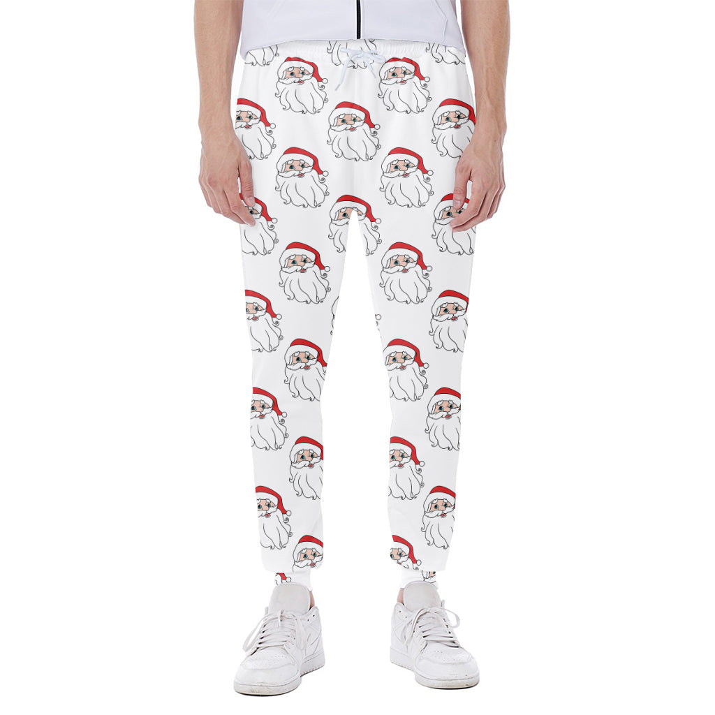Christmas Santa Claus Pattern Print Scuba Joggers