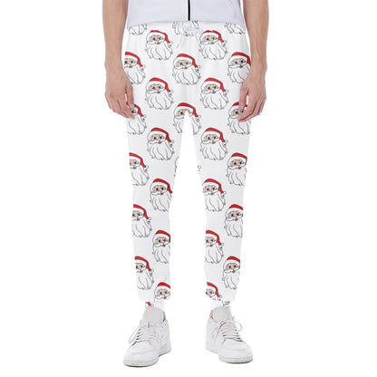 Christmas Santa Claus Pattern Print Scuba Joggers