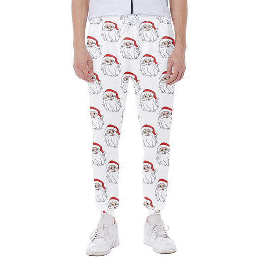 Christmas Santa Claus Pattern Print Scuba Joggers