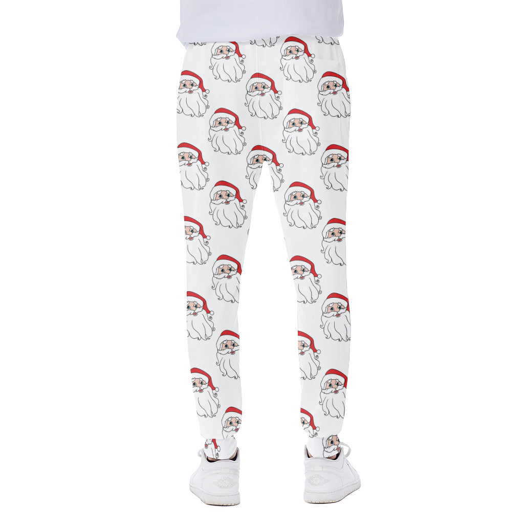 Christmas Santa Claus Pattern Print Scuba Joggers