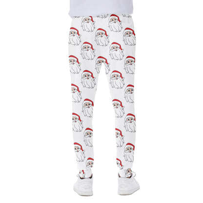Christmas Santa Claus Pattern Print Scuba Joggers
