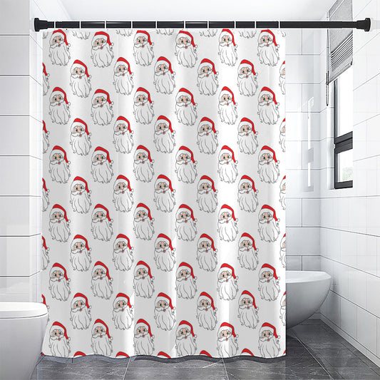 Christmas Santa Claus Pattern Print Shower Curtain