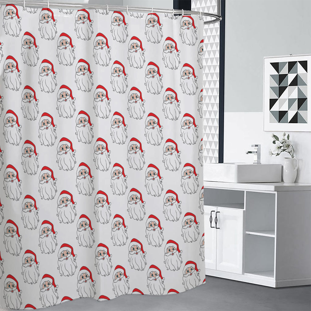 Christmas Santa Claus Pattern Print Shower Curtain