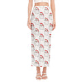 Christmas Santa Claus Pattern Print Side Slit Maxi Skirt