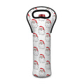Christmas Santa Claus Pattern Print Single Neoprene Wine Tote
