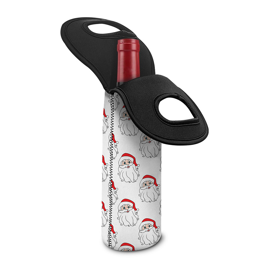 Christmas Santa Claus Pattern Print Single Neoprene Wine Tote