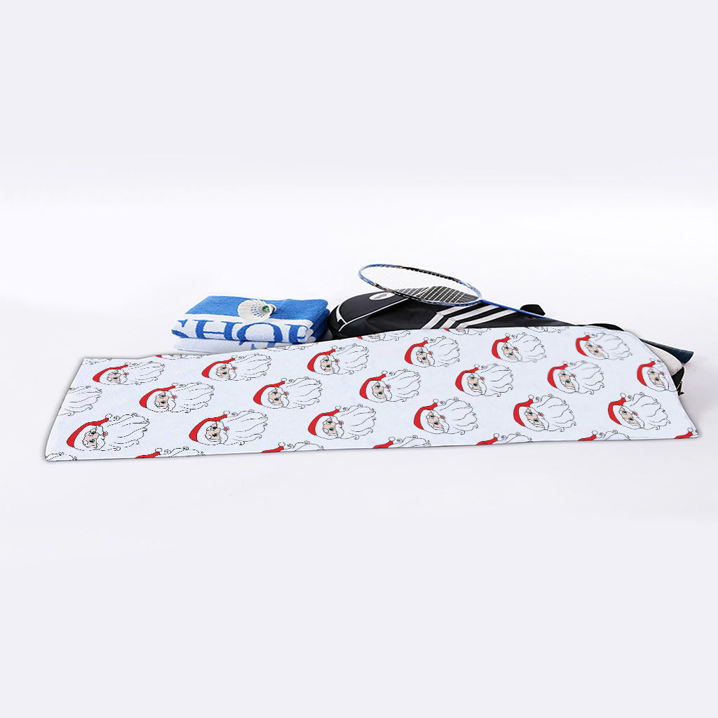 Christmas Santa Claus Pattern Print Sports Towel