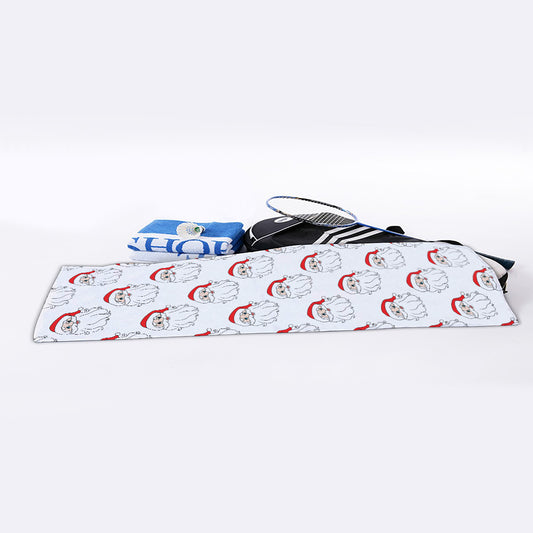Christmas Santa Claus Pattern Print Sports Towel