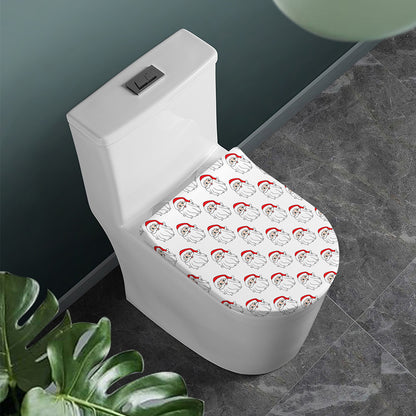 Christmas Santa Claus Pattern Print Toilet Lid Cover