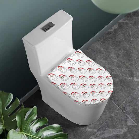 Christmas Santa Claus Pattern Print Toilet Lid Cover