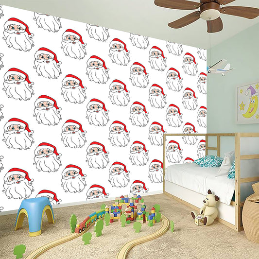 Christmas Santa Claus Pattern Print Wall Sticker