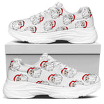 Christmas Santa Claus Pattern Print White Chunky Shoes