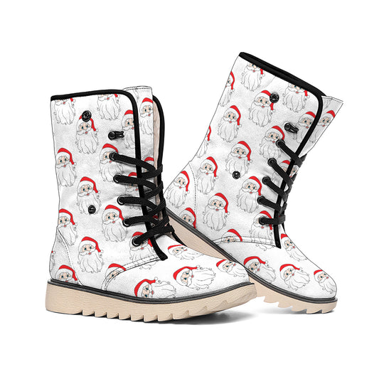 Christmas Santa Claus Pattern Print Winter Boots