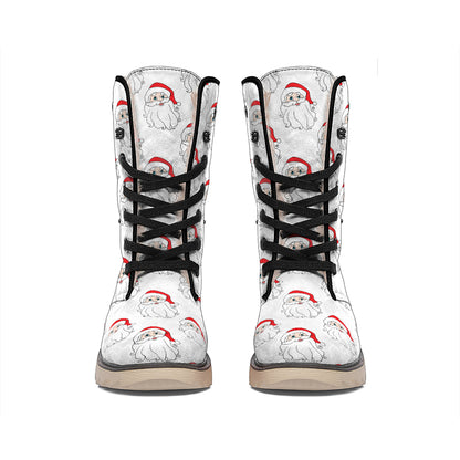 Christmas Santa Claus Pattern Print Winter Boots