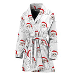 Christmas Santa Claus Pattern Print Women's Bathrobe