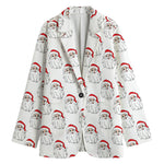 Christmas Santa Claus Pattern Print Women's Blazer