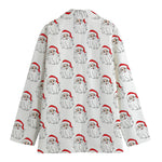 Christmas Santa Claus Pattern Print Women's Cotton Blazer