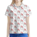 Christmas Santa Claus Pattern Print Women's Polo Shirt