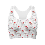 Christmas Santa Claus Pattern Print Women's Sports Bra