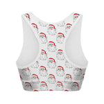 Christmas Santa Claus Pattern Print Women's Sports Bra