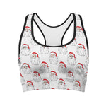 Christmas Santa Claus Pattern Print Women's Sports Bra