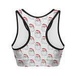 Christmas Santa Claus Pattern Print Women's Sports Bra