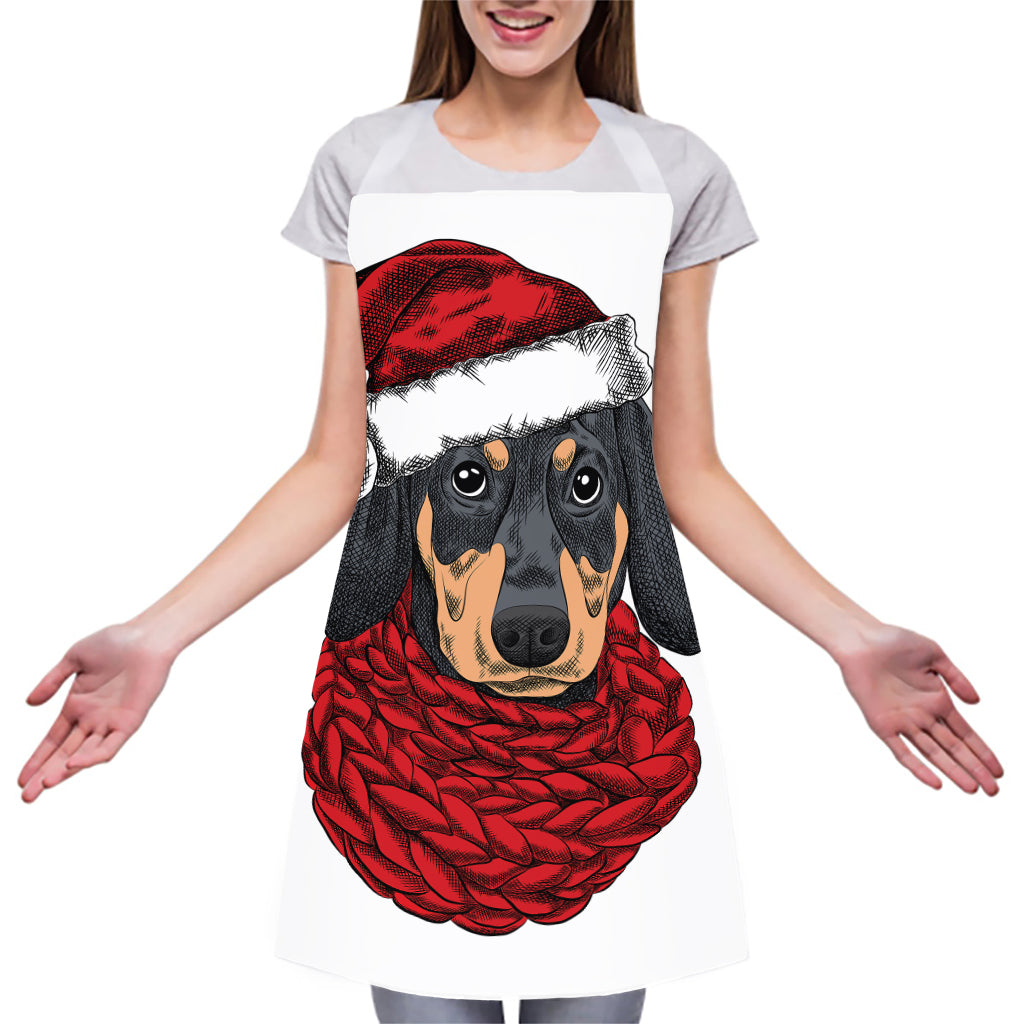 Christmas Santa Dachshund Print Adjustable Apron