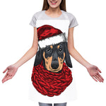 Christmas Santa Dachshund Print Adjustable Apron