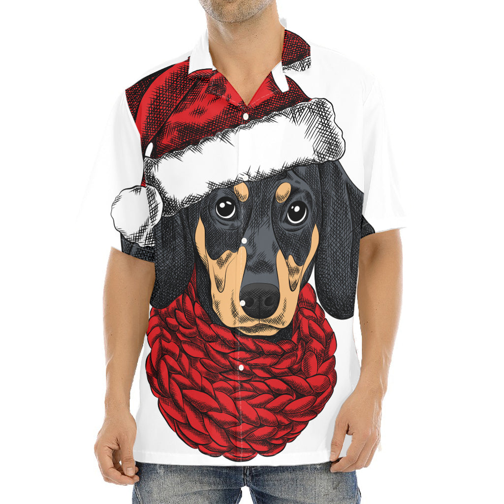 Christmas Santa Dachshund Print Aloha Shirt