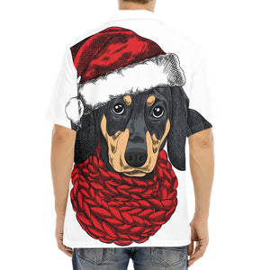 Christmas Santa Dachshund Print Aloha Shirt