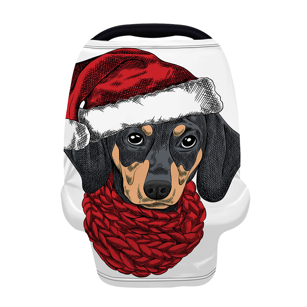Christmas Santa Dachshund Print Baby Seat Cover