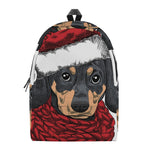 Christmas Santa Dachshund Print Backpack