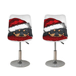 Christmas Santa Dachshund Print Bar Stool Covers