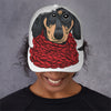 Christmas Santa Dachshund Print Baseball Cap