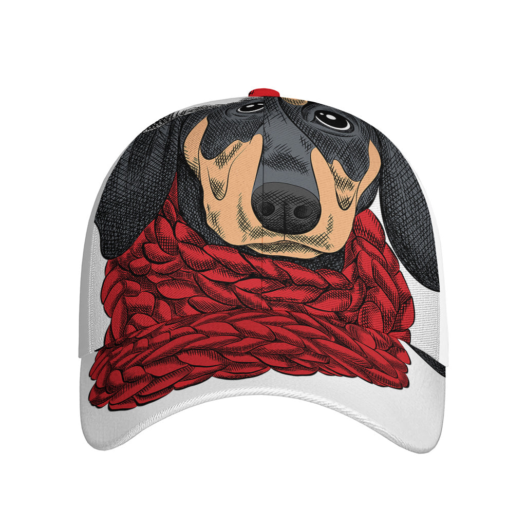 Christmas Santa Dachshund Print Baseball Cap