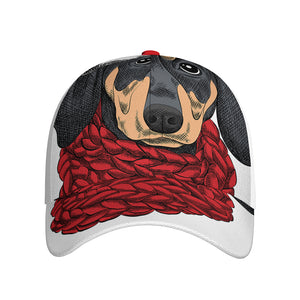 Christmas Santa Dachshund Print Baseball Cap