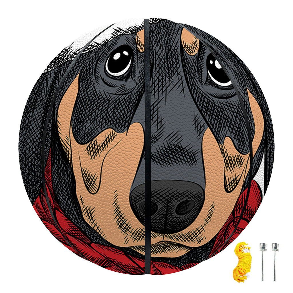 Christmas Santa Dachshund Print Basketball