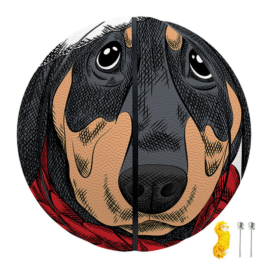 Christmas Santa Dachshund Print Basketball