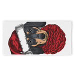 Christmas Santa Dachshund Print Beach Towel