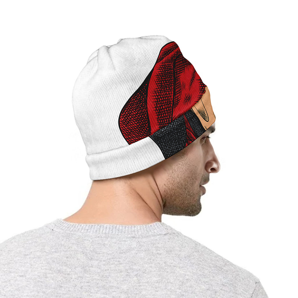 Christmas Santa Dachshund Print Beanie