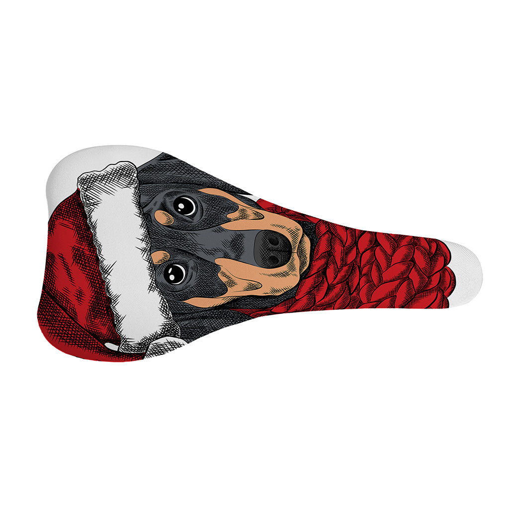 Christmas Santa Dachshund Print Bicycle Seat Cover
