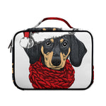Christmas Santa Dachshund Print Briefcase Bible Bag