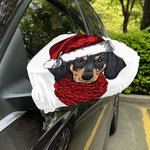 Christmas Santa Dachshund Print Car Side Mirror Covers