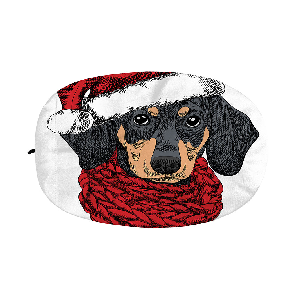 Christmas Santa Dachshund Print Car Side Mirror Covers