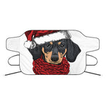 Christmas Santa Dachshund Print Car Windshield Snow Cover