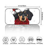 Christmas Santa Dachshund Print Car Windshield Sun Shade