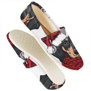 Christmas Santa Dachshund Print Casual Shoes