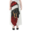 Christmas Santa Dachshund Print Chiffon Maxi Skirt