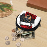 Christmas Santa Dachshund Print Coin Purse