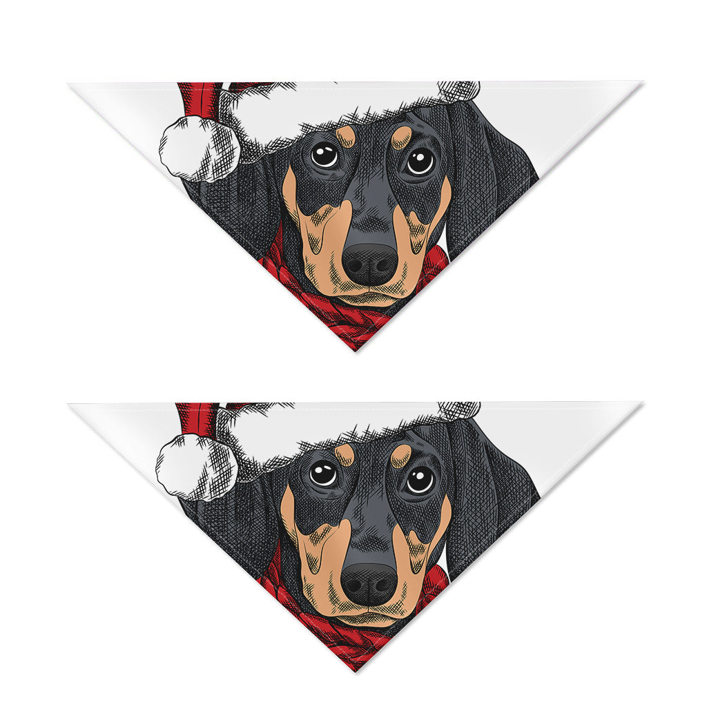 Christmas Santa Dachshund Print Dog Bandana